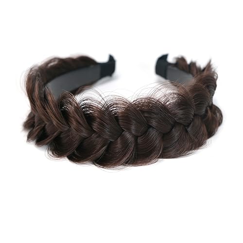 Sthejfb Wide Braided Headband Hoop Fashion Hair Accessories Elastic Non-Slip Band For Women And Girl (Reddish Brown) #TOP9
