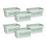 Glad Plastic Baskets for Organizing, Set of 6 | Pantry Storage for Under Counter, Linen Closet, and Bathroom | Nesting Shelf Bins with Handles, 1...