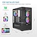 SAMA V40 Mid Tower ATX Case – 6 × 120mm ARGB PWM Fans Pre-Installed, Dual Tempered Glass Panels, Vertical Airflow, Dual-Chamber Design, USB 3.1 Type-C, 7 Slots, Supports ATX/MATX/ITX GPUs, Black
