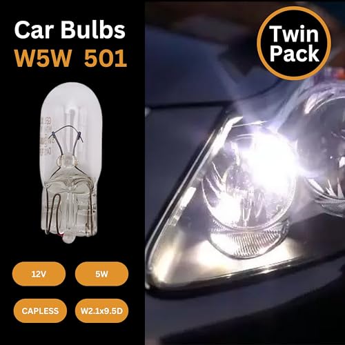Tek Automotive 501 W5W Bulb Capless 12V 5W W2.1x9.5D – Twin Pack Side Light & Number Plate Bulbs - Image 2