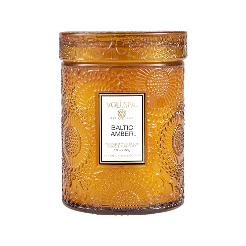 Voluspa SPAJAL7353 Baltic Amber, Small Candle Jar, 5.5 Oz, 50 Hour Burn Time, All Natural Wicks And Coconut Wax For Clean Burning cover