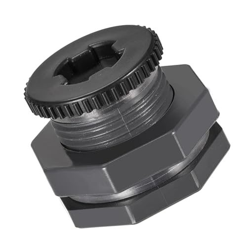 MACHSWON PVC Bulkhead Tank Adapter with Plug Fitting G3/4 Thread for Rain Barrels Water Tank Aquariums Ponds 3 Set