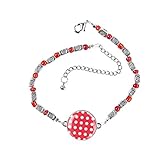 Par 3 Collection Ball Marker Ankle Bracelet - Berry Red