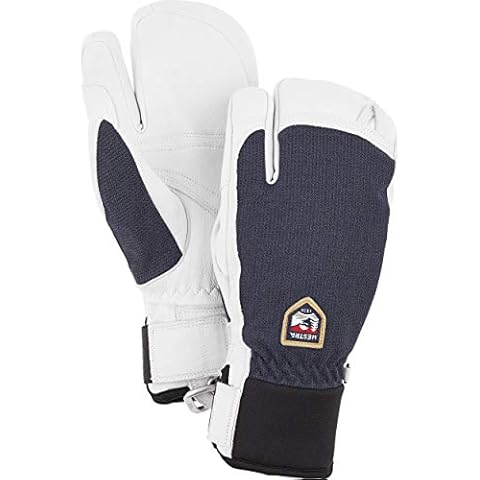 Hestra Navy Army Leather Patrol 3 Finger size 8 gloves Cover