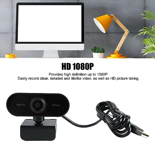 Câmera de Computador, Webcam de Computador HD 1080P USB Com Microfone Embutido, Foco Automático, Plu