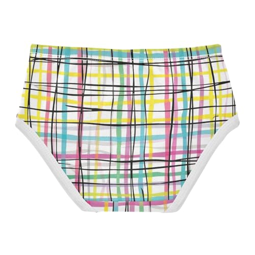 Soft Girls' Panties Organic Underpants for Girls Colorful Striped Plaid in Sizes 2T,3T, 4T, 5T, 6Y and 8Y2