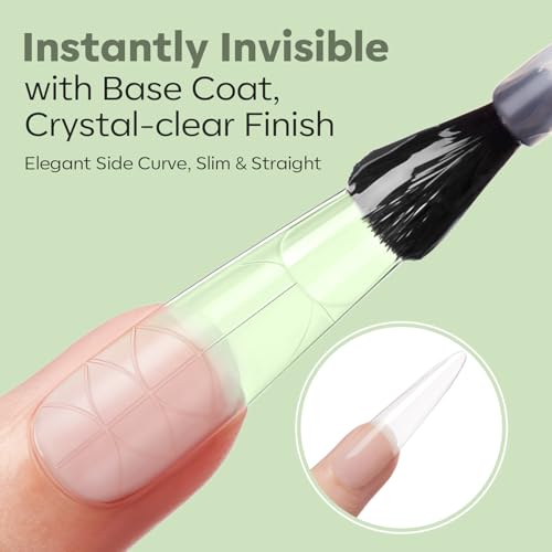 Image of Modelones Long Coffin Guiding Line Nail Tips Soft Gel Fake Nails False Full
