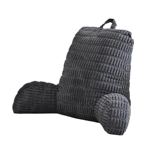 #N/A/a Almohada de Lectura Cojín de Respaldo Soporte Cervical Reposacabezas Respaldo Ergonómico Tela Suave Adecuada para Adultos Niños Dormitorio Apartamento, Gris Oscuro, Individual