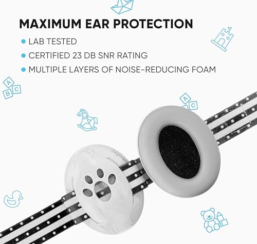 Image of Baby Ear Muff - Noise Canceling Headphone for Infant Hearing Protection - Newborn Earmuff Airplane Travel Essential