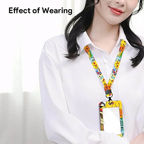 Id Badge Holder With Lanyard，Anime Lanyards For Id Badges Neck Lanyard For Keys Id Badges Cute Fashion Key Chain Keychains Yellow Neck Lanyard For School Office Men Women Teen Kids 8A #TOP3