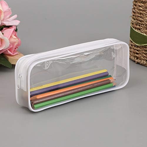 4 Pcs Clear Pencil Case, Waterproof PVC Pencil Bags Transparent Exam Pencil Case Pouch with Zipper for Stationery Cosmetics Storage