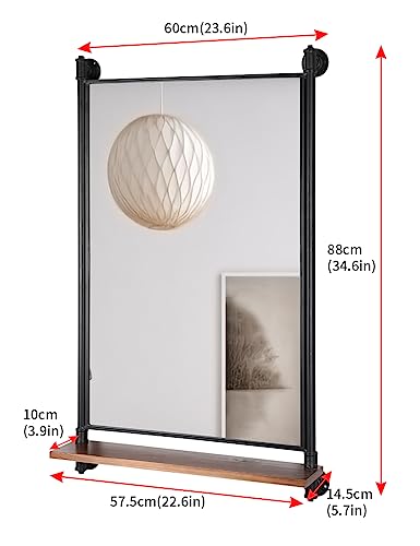 Rectangle-Bathroom-Mirror-with-Wood-ShelfIndustrial-Pipe-Frame-Vanity-MirrorWall-Mirrors-for-Living-Room-Bathroom-Bedroom346-x-236-in Rectangle Bathroom Mirror with Wood ShelfIndustrial Pipe Frame Vanity MirrorWall Mirrors for Living Room Bathroom Bedroom346 x 236 in