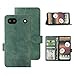 Eastcoo Flip Wallet Case for Google Pixel 6a, [PU Leather+TPU Bumper] [3 Card Slots] [Stand Function] [Magnetic Closure] Shockproof Protective Case Cover for Google Pixel 6a(2022), Green