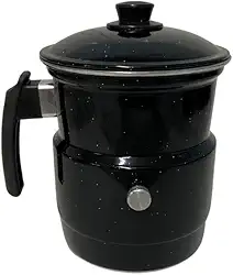 Leiteira, Fervedor de Leite com Apito 1,5L na cor preta.