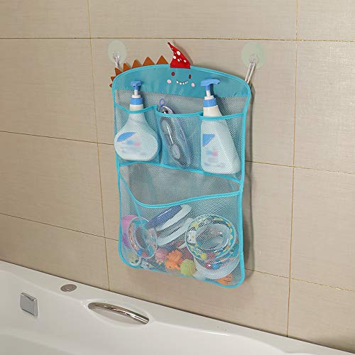 Free Swimming Baby Bath Toy Organizer Set,Quick Drying Mesh Net For Toddler Bathtub Games Holder (Blue) #TOP2