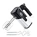 Price comparison product image Nyra Hand Mixer - 5 Speeds, Turbo Function, Powerful 500W Heavy Duty Motor- Slim Handle - Ideal for Baking, Mixing, Whipping, & Kneading Stainless Steel Beaters, Dough Hooks (Black)