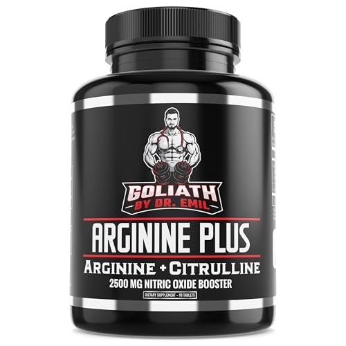 Dr. Emil's ARGININE Plus - L Arginine + L Citrulline - 2500 MG High Dose NO Booster Tablets - Nitric Oxide Supplement for Vascularity and Heart Health (Arginine AAKG and Citrulline Malate 2:1)