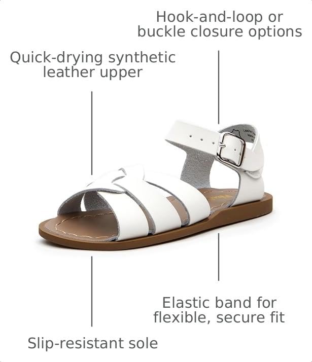 Image of Weestep Toddler Little Kid Girls Summer Sandals | Adjustable Fit, Hook-and-Loop, Elastic Band, Quick-Dry