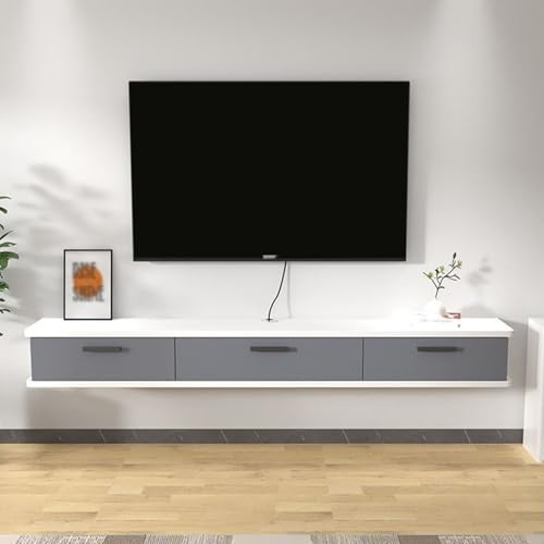 Meuble TV suspendu 160 cm pour cacher les câbles et ranger le salon