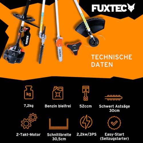 Fuxtec Benzin Motorsense FX-MT152 4in1 für die Gartenpflege
