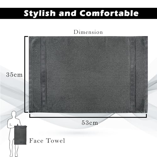 Image of Kuber Industries Pack of 3 Cotton Hand /Face Towels For Men & Women | Easily Washable | Workout Gym Napkins For Men | Pocket Towel - Dark Blue-Grey & Brown