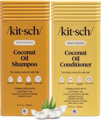 Kitsch Coconut Oil Shampoo and Conditioner Set Moisturizing Hair Care
