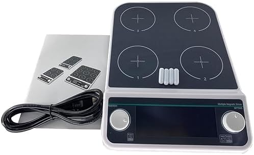 Multiple Magnetic Stirrer Lab Magnetic Mixer with Speed 50-1500RPM Plate Size 110MM Max Stirring Volume4*500ML RPM Intelligent Calibration Brushless Motor