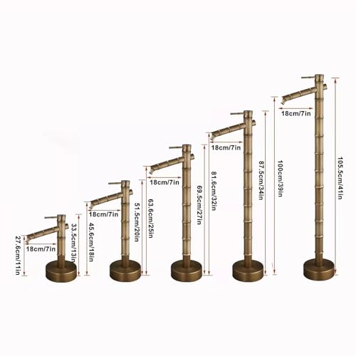 Columna de agua de jardín de cobre para exteriores con grifo, fuente decorativa de agua para riego, extraíble y ajustable en altura