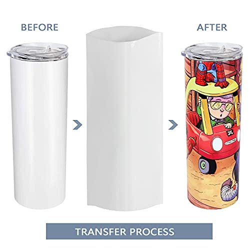 Image of 50Pcs 6x11in Shrink Wrap Sleeves for 30oz Cup | 50pk 6x11in white shrink wrap bags for sublimation, for 30oz straight cup, heat transfer