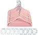 ilauke Lot de 20 cintres en velours pour vêtements pour enfants ultra fins et antidérapants + 8 séparateurs pour vêtements de bébé + 10 pinces pour doigts (rose)