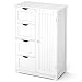 Produktbild COSTWAY Sideboard Kommode Badschrank Beistellschrank Highboard Mehrzweckschrank Standschrank Anrichte mit 4 Schubladen und 1 Schrank-Abteil (Weiß)