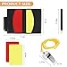 AzReference 4 Pack Soccer Referee Card Set, Red and Yellow Warning Cards with Metal Whistle, Record Paper, Pencil, Card Storage Wallet, Soccer Referee Kit for Football Matches, Training, Sports Games