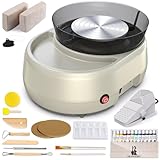 Pottery Wheel for Kids and Beginners - Upgraded Pottery Wheel with 6' Turntable with Two-Way Rotation, 2.2lb Clay, Art Supplies Sculpting Tools, Craft Gifts for Teens Kids Adults (Grey)