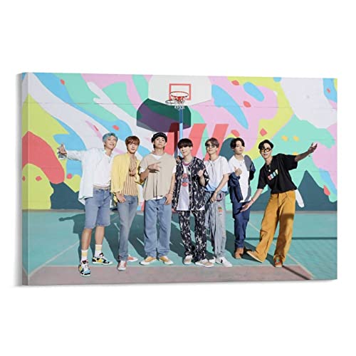 LINSHEN BTS Poster de groupe populaire sur toile pour salon, chambre à coucher 20 x 30 cm, 08x12inch(20x30cm) Cover