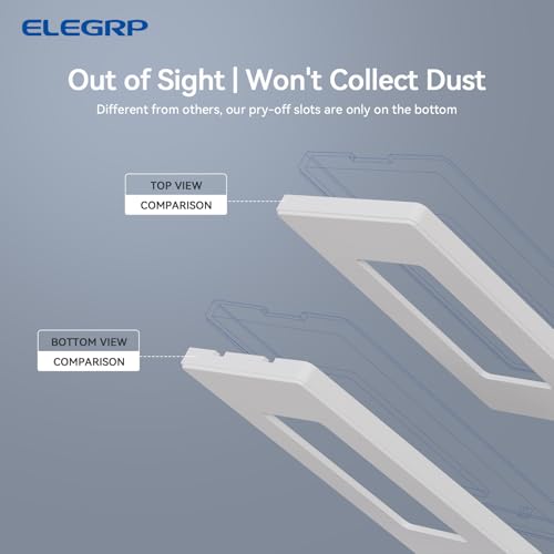 Image of ELEGRP 4-Gang Screwless Decorative Wall Plates, Mid-Size Unbreakable Thermoplastic Faceplate Cover for Decorator Receptacle Outlet Switch, UL Listed (5 Pack, Matte White)