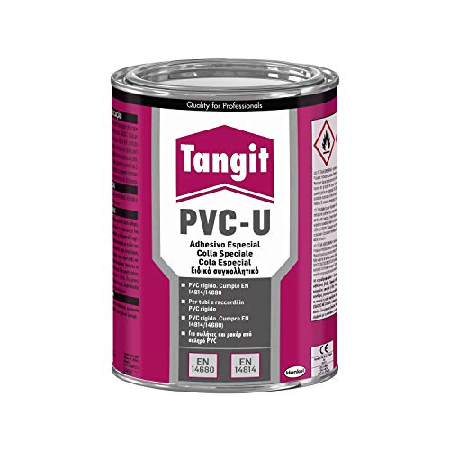 Tangit PVC-U Adesivo Speciale, Latta di Colla per Assemblare Tubi, Adesivo per Incollare Tubature Idrauliche, 1 Latta da 1kg