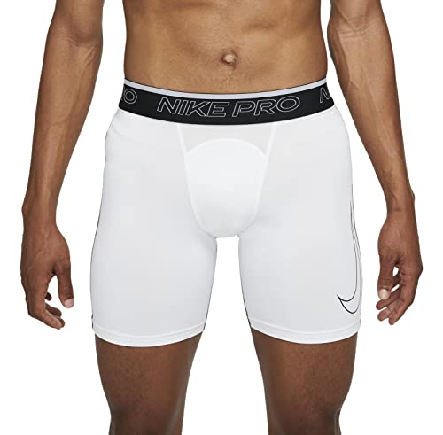 Nike Pro Dri-FIT - Pantalones cortos para hombre, Blanco/Negro, XX-Large