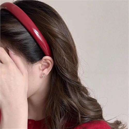 YNICKRKR Headband Vintage Leather Sponge Solid Hairband for Women Simple