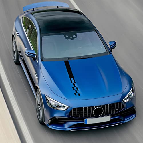 Bilisin 5 Pieces Vinyl Car Side Sticker Long Stripe Auto Racing Sport Body And Roof Hood Decal Decoration For All Cars Suv Truck Off-Road Vehicles Bi014 Black #TOP6