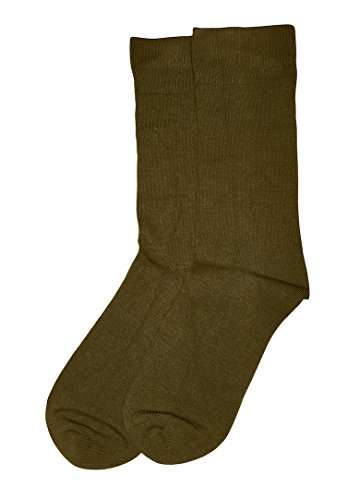 Rambutan Men\'s \"Space Collection\" Bamboo Seamless Dress Socks US 8.5-12.5 Multi Color (Olive)