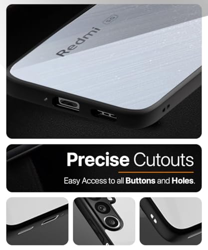Image of WOW IMAGINE Shockproof Hybrid Back Cover for Xiaomi Redmi 13C 5G | Poco M6 5G | Hard Slim fit Back Case | PC & TPU | Clear Transparent Case - Black