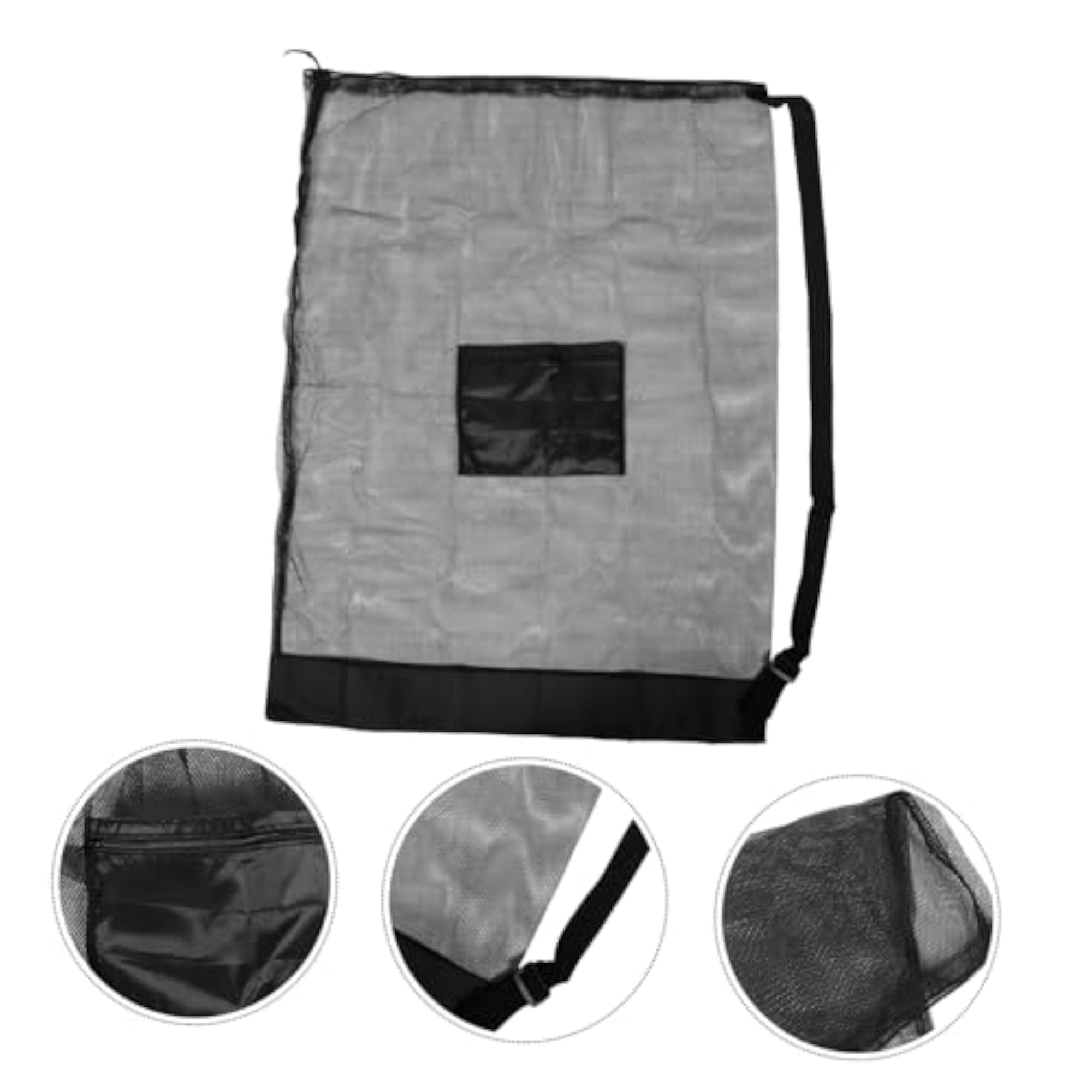 Portable Drawstring Mesh Bag, Sports Carrier