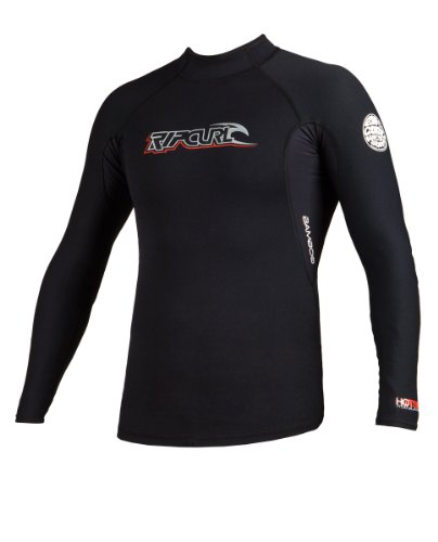 Rip Curl Hotskin Manga Larga Chaqueta del Hombre, Hombre, Negro