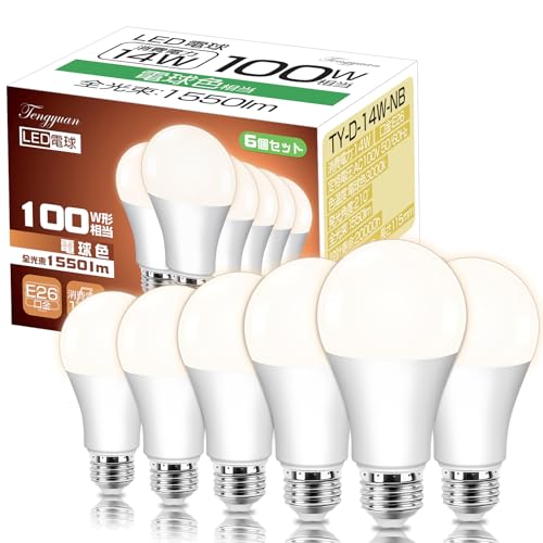 Tengyuan LEDd E26 14W 100W` dF 3000K 1550lm Lz Px F ȃGl `Ή fMގ{HΉ s y6z