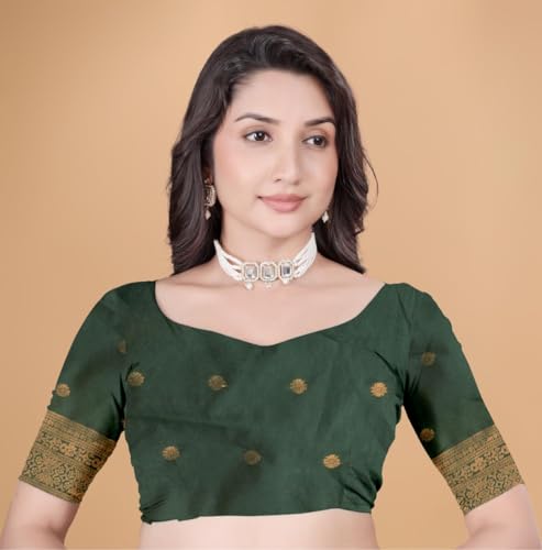Image of Traditional Banarasi Silk 5.50 Meter Saree With 0.8 Meter Unstitched Blouse Piece For Wedding, Family Function, Festival And Special Occasion