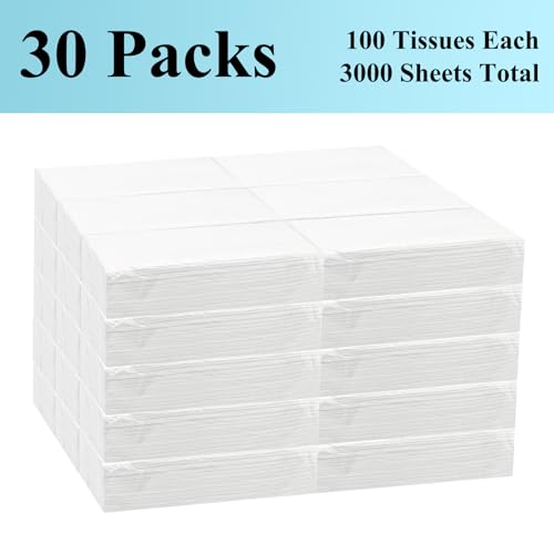 JOWLOT Refil de lenços faciais 30 pacotes com 3000 folhas