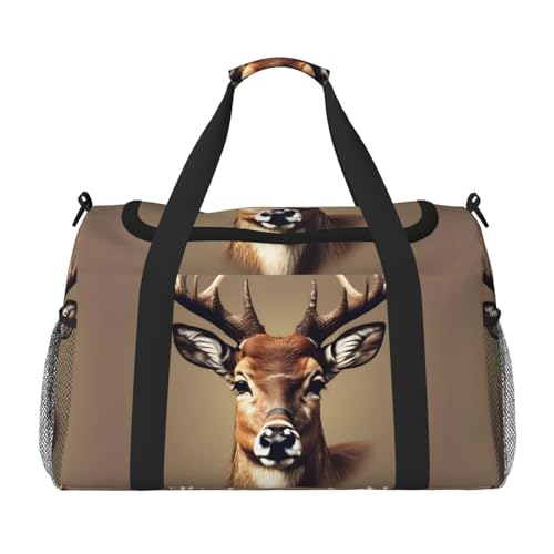 Sac de sport tête de cerf noir One Size pour cabine et voyage