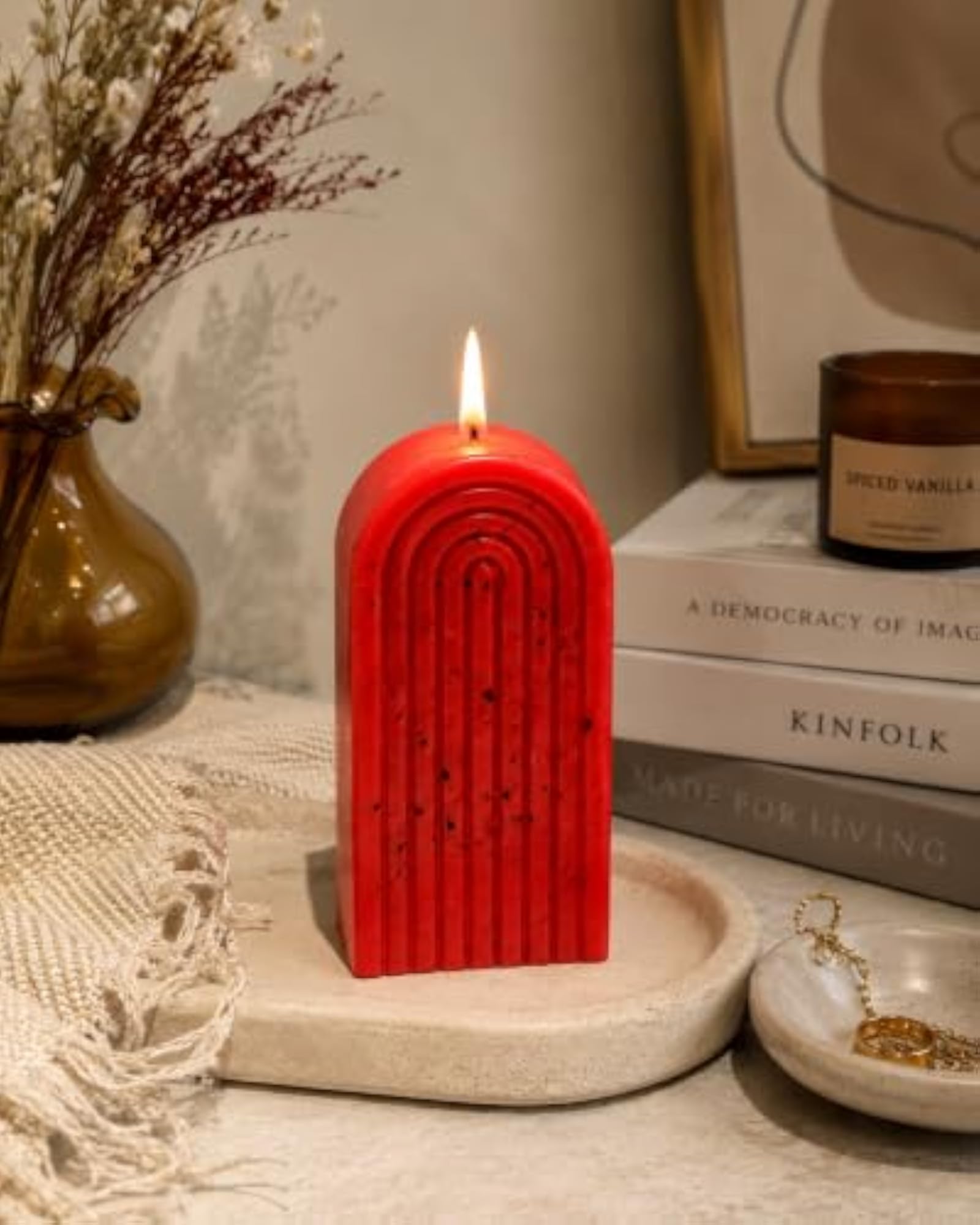 Arch Candle in Red Colour