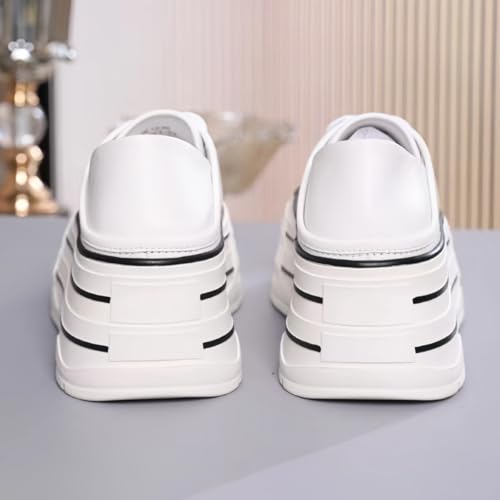 Comfort Lace-up Sneakers for Women Fold-Down Heels Dual-Style Design Waterproof Chunky Platform Genuine Leather Casual Shoes - Image 6