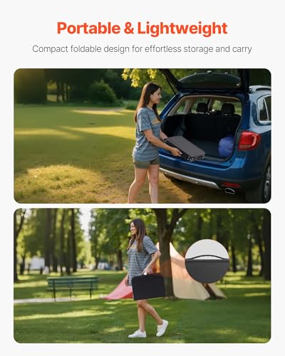 Table de camping pliante portable VEVOR table appoint compacte alu réglable noir - 7